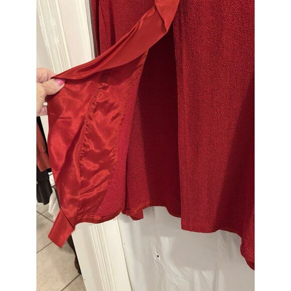 Masai Copen Hagan Red One Button Open Knit Jacket Satin Trim Sz S Lagenlook - Picture 4 of 7